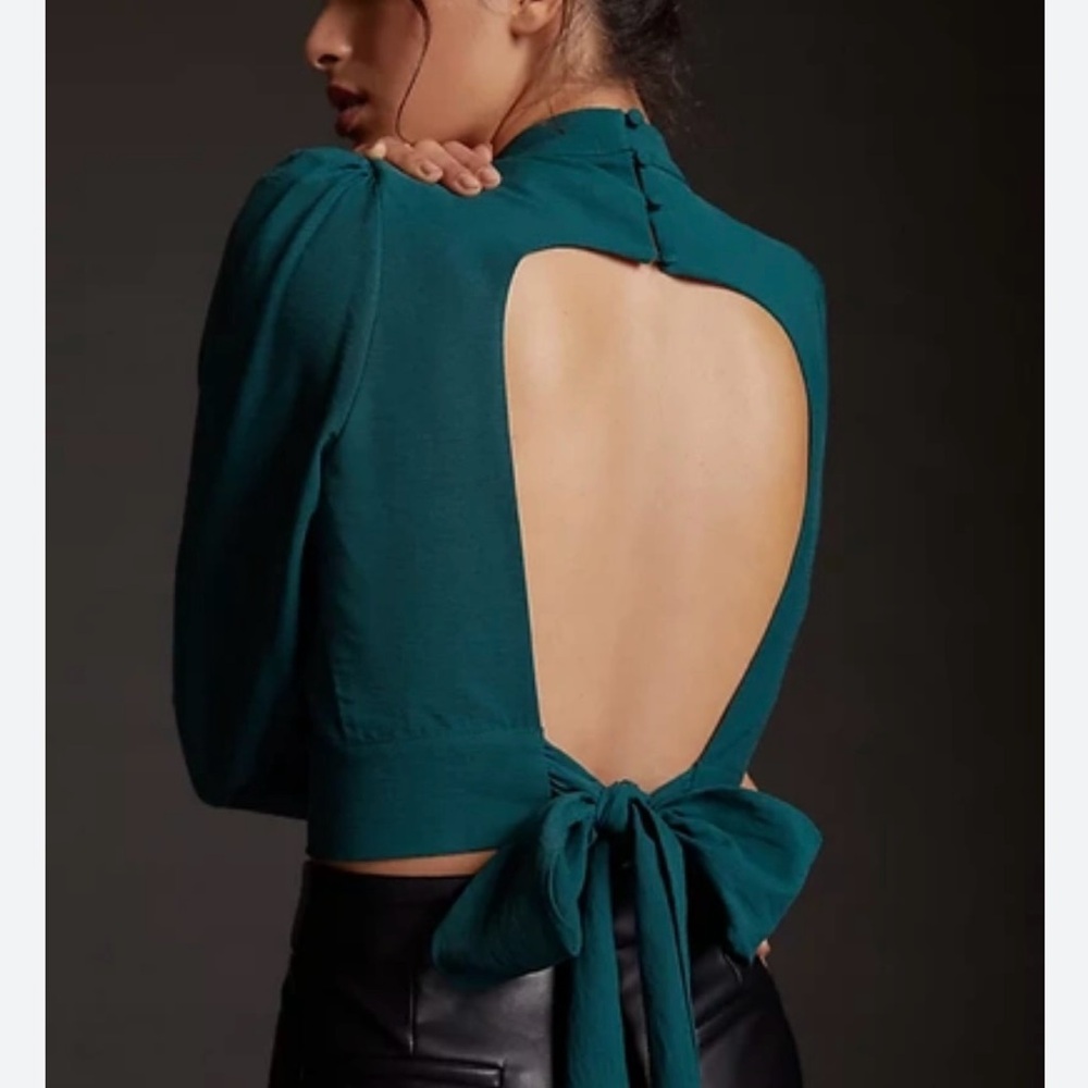 Anthropologie Deep Green Blouse
